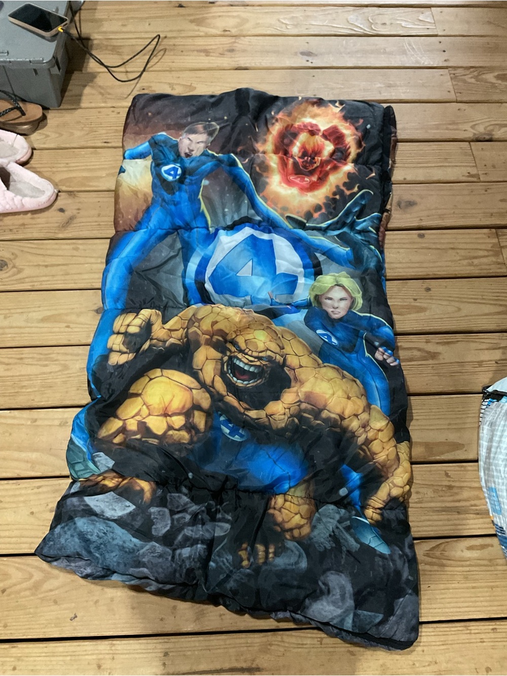 Fantastic Four Kids Sleeping Bag - Blue, Yellow, Black - Picture 2 of 3